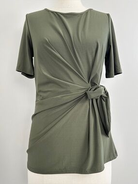 Women's DKR & Co Green Short Sleeve Tie-Front Top Size S New